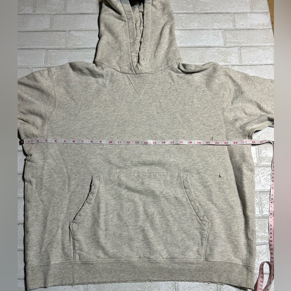 John Elliott Gray hooded Sweatshirt Soft Relaxed Fit - Picture 8 of 10